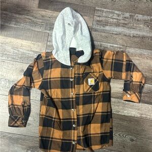 Carhartt Kids Plaid Raincoat - Black and Orange